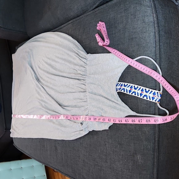 2/$25 or 3/$30 Jersey Knit Heather Grey Racer Back Maxi Dress Swim Cover-up SzS - Picture 7 of 7